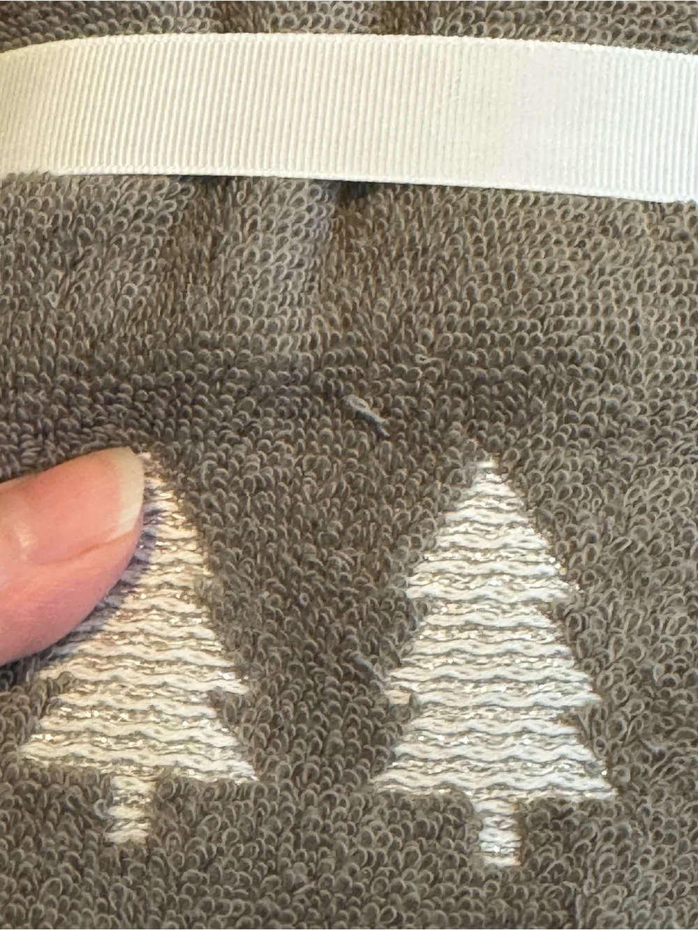 NWT Deborah Connolly 2 Pc. Hand Towels Set Gray Christmas Tree🌲